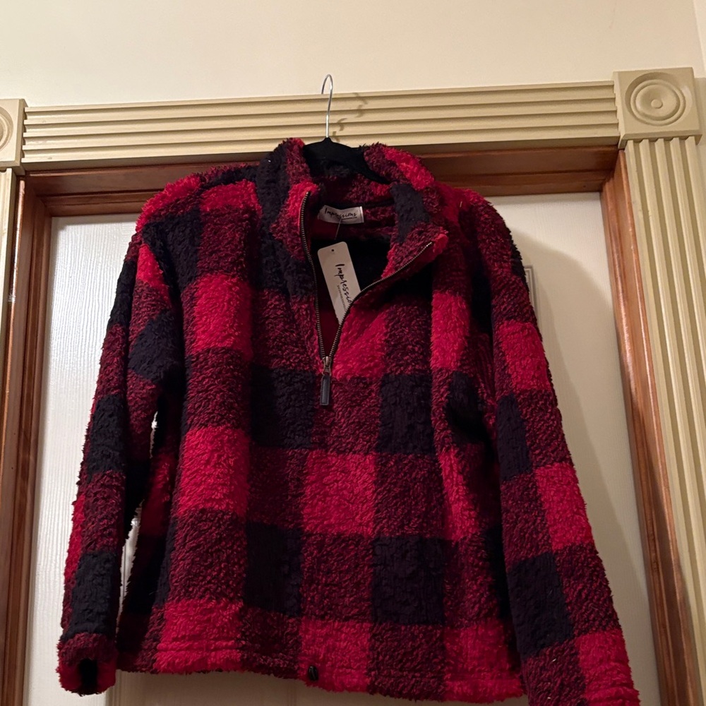 Impressions Red and Black Fleece Jacket